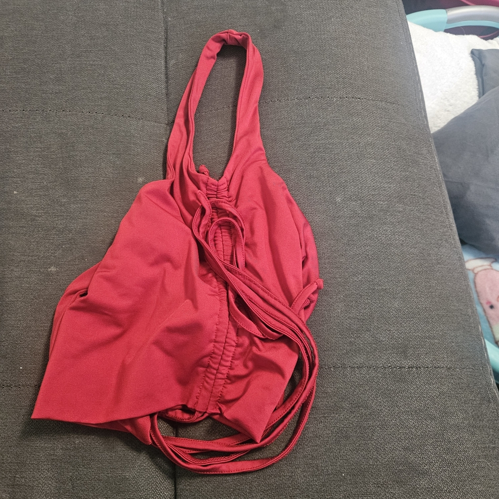 Fashion Nova Red Halter Tank Top